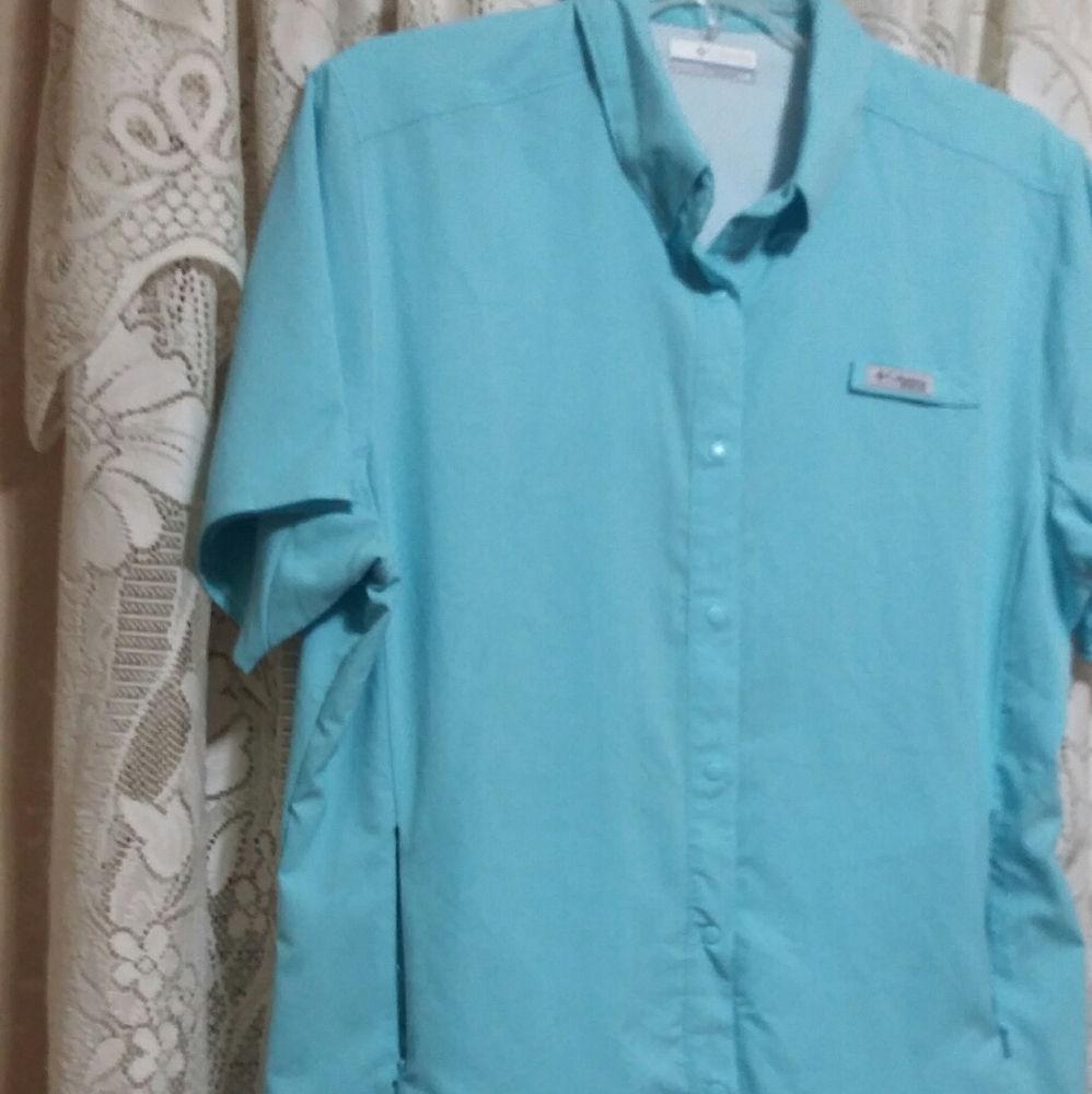 Columbia Womens Shirt Tamiami L Teal